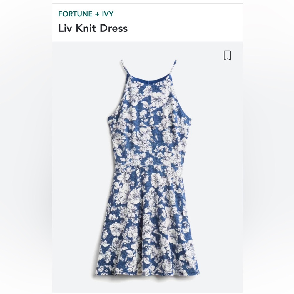WORN ONCE, blue floral dress